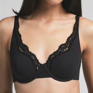 SKIMS Black Lace Detail Bra